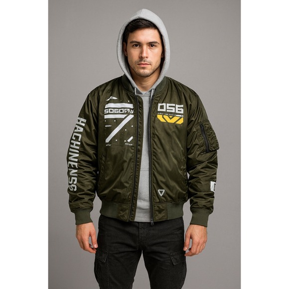 Machine56 B-TYPE3 OG-01 Bomber Jacket Olive Green Cyberpunk